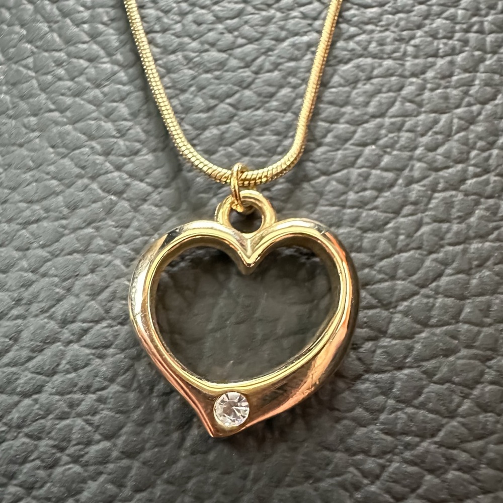 14K Gold-Plated Open Heart Necklace